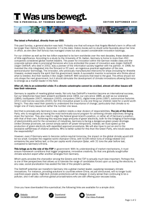 The latest e-Periodical, directly from our CEO.