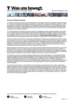 The future of Business Economics